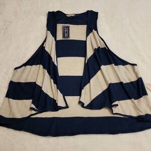 NWT I LOVE H81 Women's Striped Sweater Vest Size Large